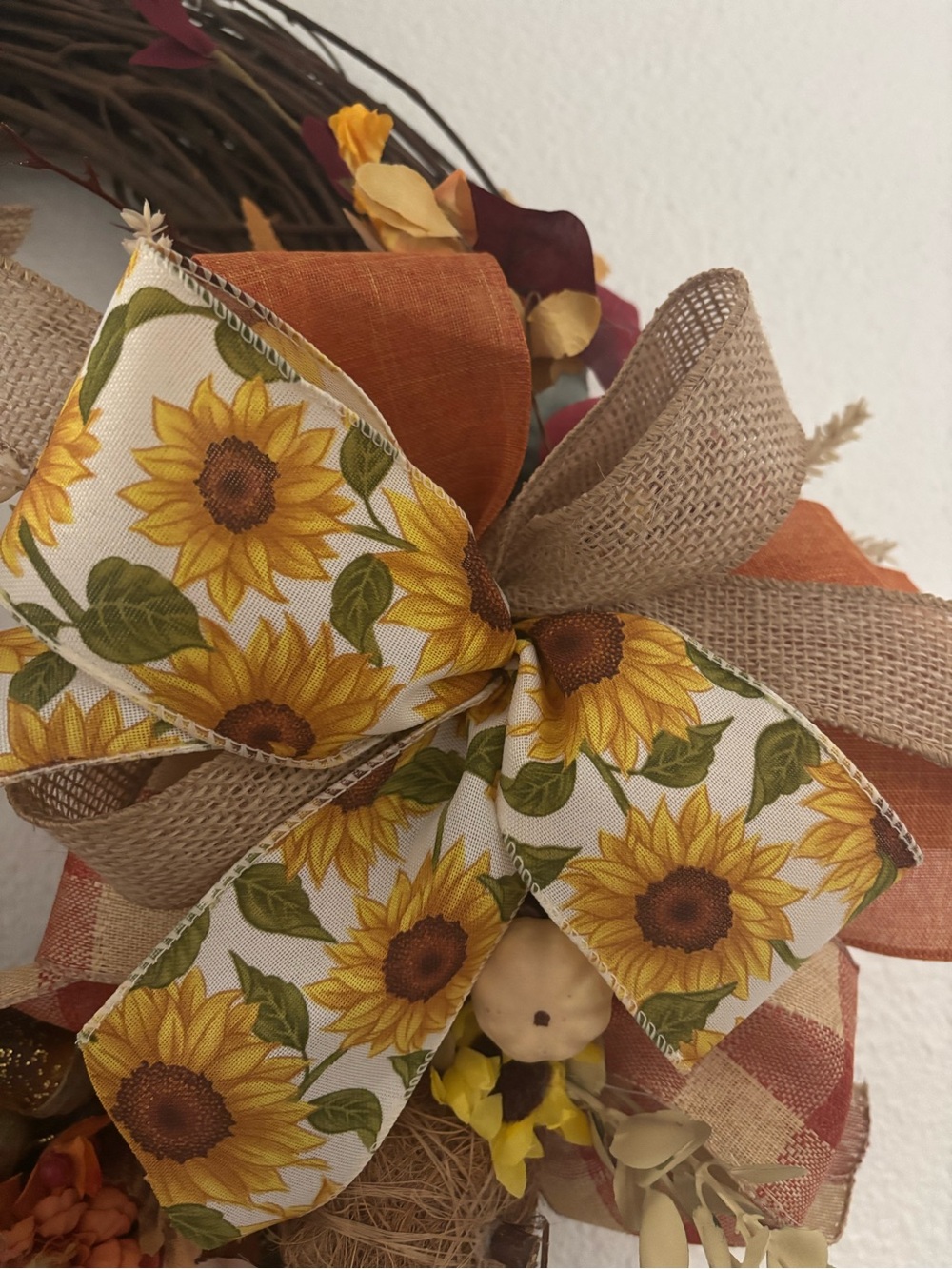 Sunflower Burlap Accent Bow Handmade Rustic Burlap SunYellow, Custom Final Sale